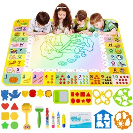 Risom - Pizarrones Magicos para Niños Tapete de Agua Dibujo, Doodle Mat Grande, Alfombra Manta para dibujar de 7-10 anos