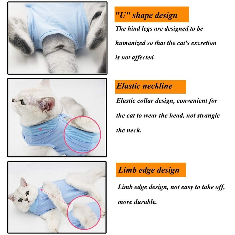 Cat Recovery Suit for Abdominal Wounds or Skin Diseases, Cat