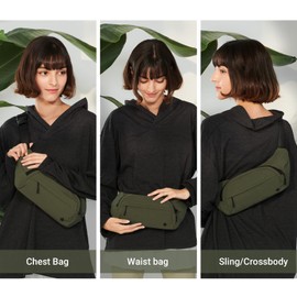 Purevave Fashion Waist Pack, Fanny Pack, Crossbody and Sling Bag for Women (Dark Green)