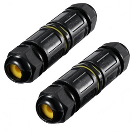 IP68 Waterproof Junction Box Outdoor I-Shape 2way 5Pin (AC450v,24A) M20 Wire Range(10-14mm) Electrical Cable Connector,Suitable for Repair and Extend Power Cables,UL（2Pack）