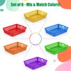 QRRICA 6 Pack Plastic Classroom Storage Baskets, Paper Trays for