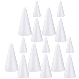 30Pcs White Craft Foam Cones DIY Christmas Tree Foam Cone Polystyrene Modelling Foam for DIY Arts Crafts Winter Xmas School Wedding Decor