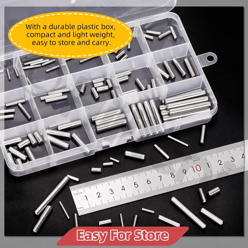 Hilitchi 110PCS Dowel Pin M2 M3 M4 M5 304 Stainless