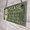 RED OCEAN Funny Novelty Bathroom Sign Aim Straight Loo Decor