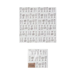 Creative Co-Op Chic Cocktail Napkins, White and Black