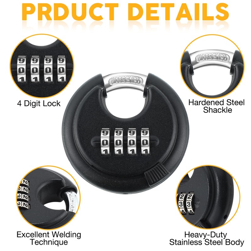 Maitys 10 Pack 4 Digit Combination Locks Stainless Steel Code