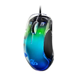 NEWSKILL Lycan Professional Gaming Maus, kabelgebunden, anpassbare RGB-Beleuchtung, optischer Sensor 16000 DPI einstellbar, 5 programmierbare Tasten, 50G, PC/Mac, transluzentes Plastik, Transparent