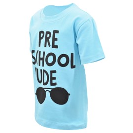 Unique Baby Camiseta de regreso a la escuela para niños, Azul Preescolar, 2 Años