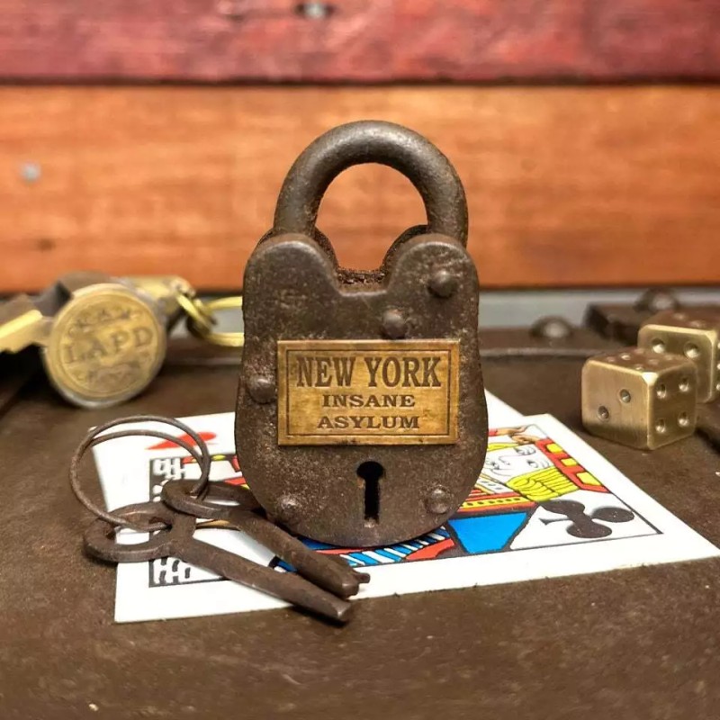 New York Insane Asylum Cast Iron Gate Lock With Brass