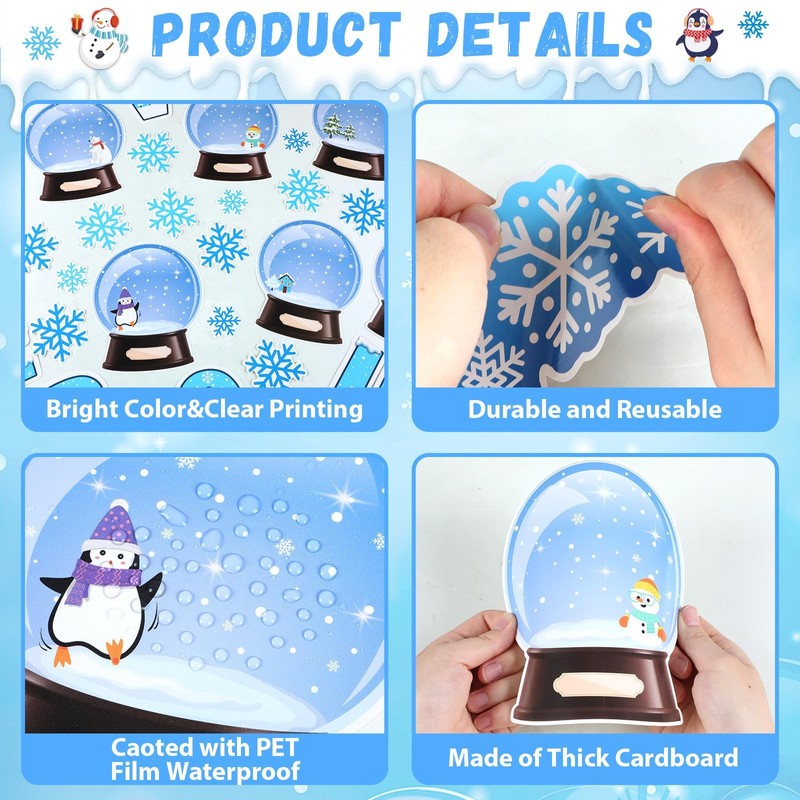 94pcs Winter Bulletin Board Decorations Set Let It Snow Snowmen