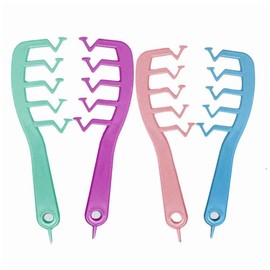 Z-Shaped Wide Tooth Comb for Detangling and Styling Curly Hair - Large Hairdressing Tool with Puff Bangs Design for Girls, Combs