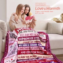 CZZDERAM Work Besties Blanket Gift for Women for Mothers Day from Colleagues Coworkers Bestie Gift - to My Work Besties Blanket - Birthday for Best Friend Friendship Blanket 50''x60''