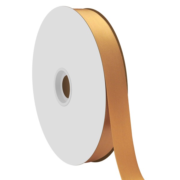 Berwick Offray 7/8" Single Face Satin Ribbon, Old Gold Yellow,