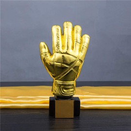 Didiseaon Award Trophies Goalkeeper Trophy Gold Glove Trophy Gloves Shape Football Match Award Cups for Office School Nursery