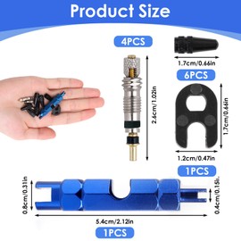 12 Piece Bicycle Valve Adapter Set, Valve Key for French Valve Bicycle Repair Valve Core Tubeless MTB Valve for Bicycle Repair Essential Kit for Cyclists