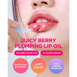 TOCOBO Juicy Berry Plumping Lip Oil 05 Rosy Girl – Korean Vegan Hydrating Lip Oil with Plant Oils for High Shine Gloss - Non Sticky Formula for All Skin Tones, 0.12 fl.oz.