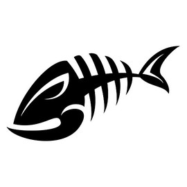 Skeleton Fish Bone Fish Tribal Fish Fishing Boating Vinyl Decal Sticker