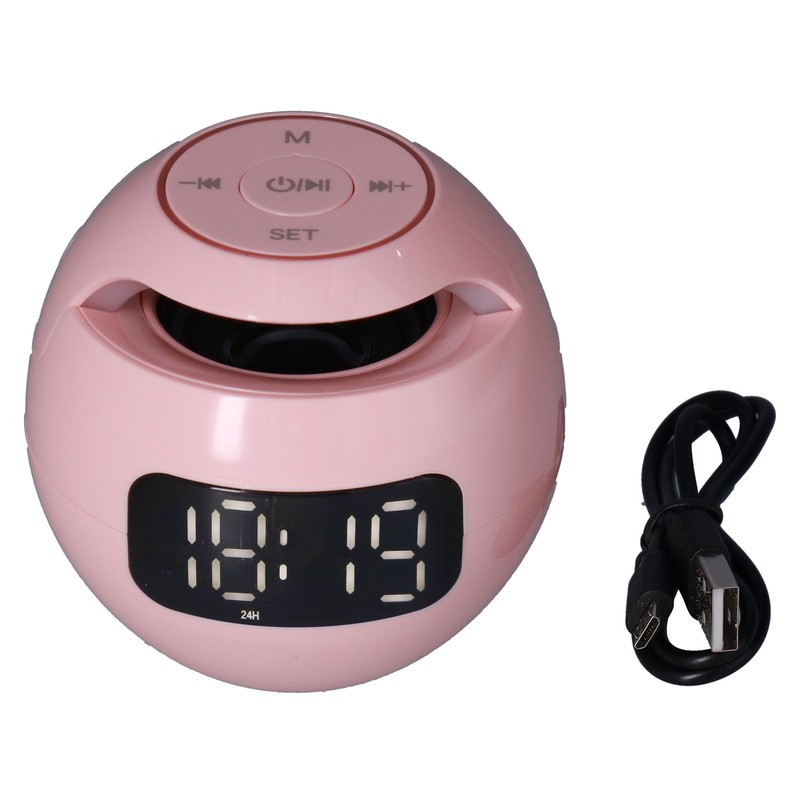 Multifunctional Bluetooth 5.0 Alarm Clock Speaker Rechargeable Ball Shape Portable