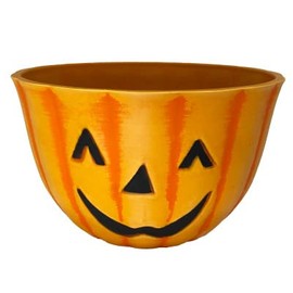 Urban Gardener Jack-O-Lantern Fiber Clay Pots, 10'' Dia. Each, Pack of 2, Orange
