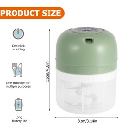 PZJFH Onion Chopper Electric 250 ml, Electric Garlic Cutter, USB Onion Cutter, Electric Small, Kitchen Electric Garlic Cutter, Onion Cutter for Meat, Garlic (Green)