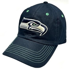 Seattle Seahawk Clean Up Navy Blue Green Eyelets Dad Hat Cap Adult Adjustable