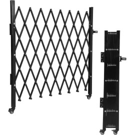 Unbranded Aluminum Expand Barricade Gate Outdoor Folding Safety Barrier Traffic Black - H85 x W85"