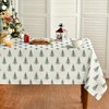 Horaldaily Christmas Tablecloth 52×70 Inch Rectangular, Trees Green Boho Washable