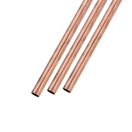 METALLIXITY Copper Tube Copper Hose Copper Tube 15mm OD x 1mm T x 200mm L 3pcs Straight Tube for Furniture Machinery DIY Handicrafts