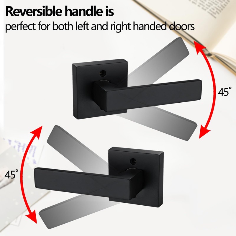 NEWBANG Solid Door Lever Handle Matte Black Finish
