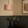 Modern Blush Pink Velvet Cylinder Ceiling Pendant Lampshade/Table Lamp Drum