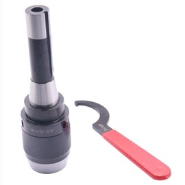 BestParts 1/32" - 5/8" Keyless Drill Chuck with R8 Integral Shank and 1pc Spanner Wrench APU16 for Lathe