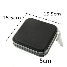 2Pcs Black and Red 40 Capacity Disc Plastic CD Bag, Portable Zipper CD Case Holder Storage Disc Wallet Bag CD Case Storage Bag