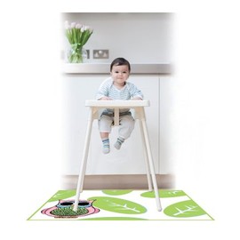 Highchair Splat Mat Owl Pink