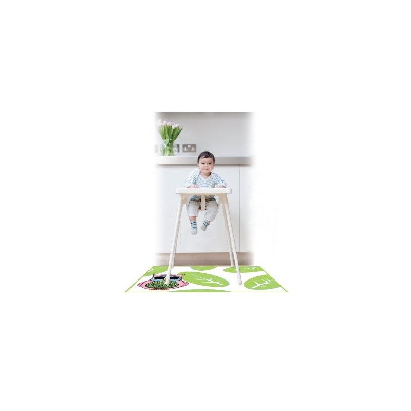 Highchair Splat Mat Owl Pink
