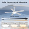 RIENAZA 52 inch Ceiling Fans with Lights and Remote Control,White