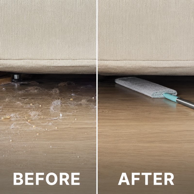 Washable Under-Bed Duster for Crevice Cleaning - Extendable Flexible Brush