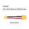 2Pcs Short XT30 Male to XT60 Female Connector Adaptor Plug