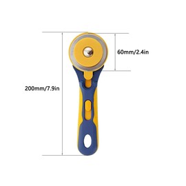 SEIWEI 60mm/2.4in & 45mm/1.8in Quick-Change Rotary Cutter - Rotary Fabric Cutter Blade Cover - SKS-7 Blade Material - Plastic Handle - Quilting, Sewing, Crafts, Scrapbooking, Fabric Cutter Wheel