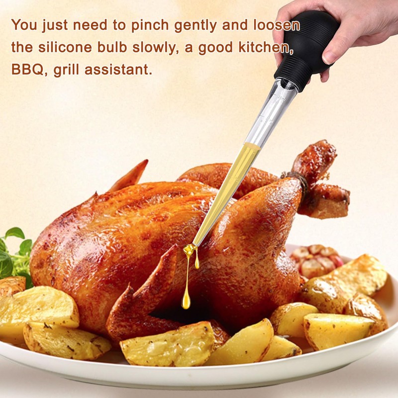 Turkey Baster Set with Cleaning Brush, 30ML Large Capacity TPR