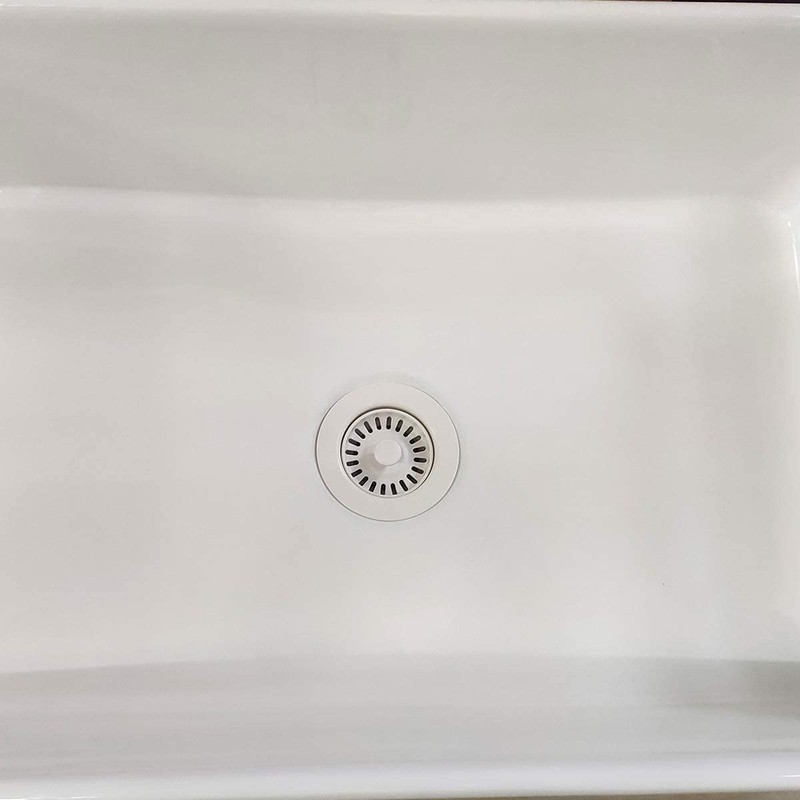 EADOT White Polymer Drain Kitchen Sink Drain Assembly with Removable