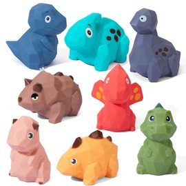 Mold-Free & No Holes Dinosaur Bath Toys 8 Pack | Baby Toys for 6-12 Months & Toddlers 1-3 Years Old | Safe and Non-Toxic Bathtub Pool Floating Toys | Birthday Gift for Toddlers Boys Girls