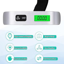 Blendura Digital Luggage Scale, Portable Luggage Weight Scale, Hanging Suitcase Weigher for Travel, Suitcase Scale with Temperature Measurement Function 110 lb/ 50KG Capacity