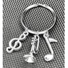 Woodstar Saxophone Guitar Horn Keychain Musical Instrument Brass Band Music