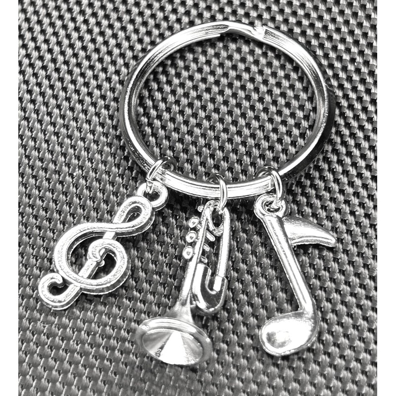 Woodstar Saxophone Guitar Horn Keychain Musical Instrument Brass Band Music