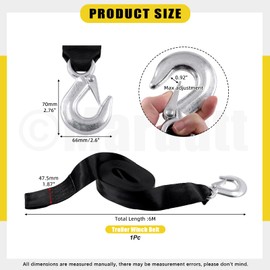 Mardatt 20 Feet Trailer Winch Strap with Safety Snap Hook Breaking Strength Heavy Duty Boat Winch Strap, Marine Boat Winch Strap, Trailer Strap Replacement for Towing Vehicles Boats Trailer