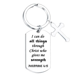 Tihnvk Christian Gift for Women Inspirational Bible Verse Keyring Religious Gifts for Women Men Communion Presents Easter Gifts