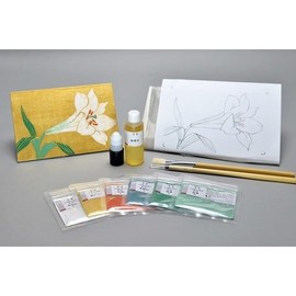 Nakagawa Gofun Paint for Nihonga Japanese Painting Experience Kit, Lily Edition
