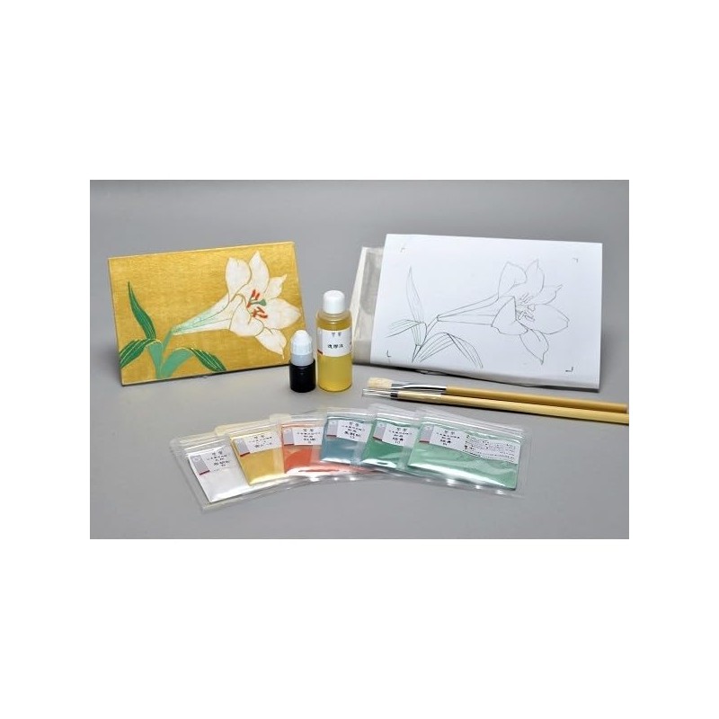 Nakagawa Gofun Paint for Nihonga Japanese Painting Experience Kit, Lily