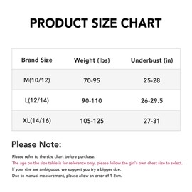 SALIA GIRL Sport Cami Bras Cotton for Teens Girls Training Bras 10-16 with Adjustable Strap Fixed Pads, Medium