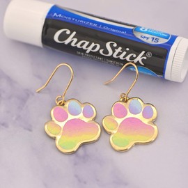 Spinningdaisy Proud Cat Mom Earrings | Gift for Cat Lovers Rainbow Paw